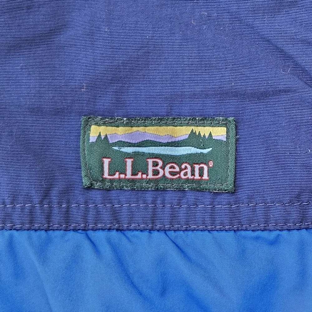 LL Bean Discovery Trail Jacket Synthetic Down Coat Blue Black Zip Up Youth L